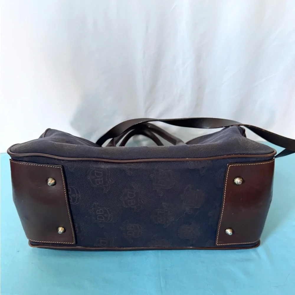 VINTAGE DOONEY & BURK NAVY SIGNATURE SATCHEL/CROSSBODY - Picture 3 of 8